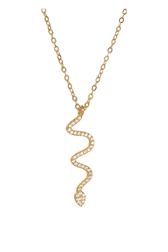 Efyra.pl Naszyjnik ze srebrną zawieszką w kształcie węża pozłacany